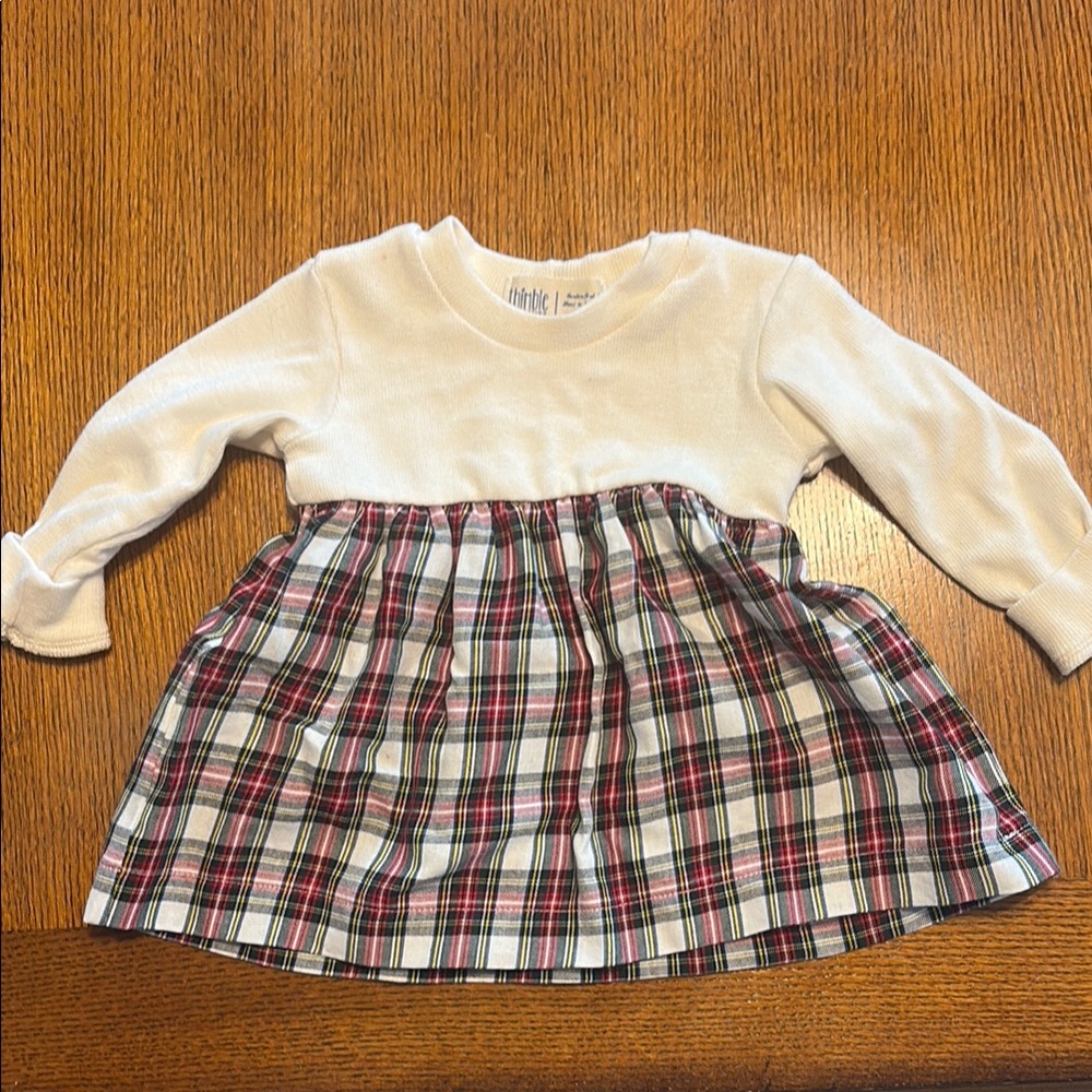 Plaid Baby Dress with White Top